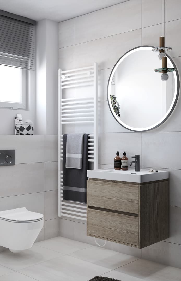 großzügiger Waschtisch und modernes Design